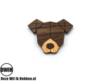 Houten Broche / Pin Hond