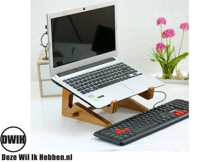 Bamboe Laptophouder / laptopstandaard / toetsenbordhouder