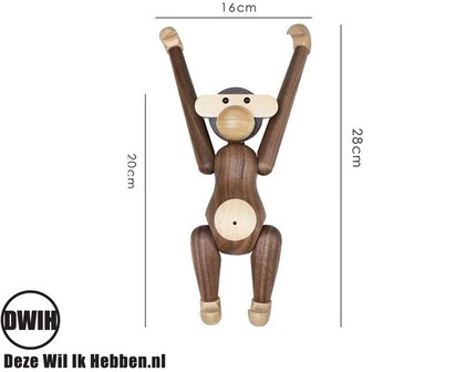 Nordic Design: houten Aap / Monkey - Teak, 28 cm