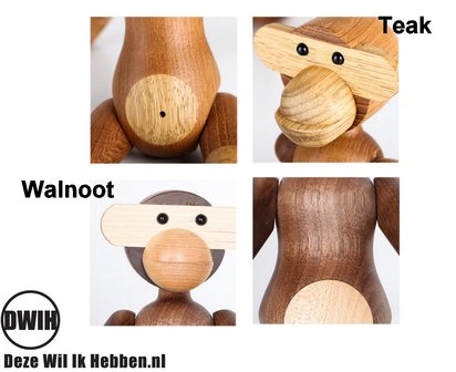 Nordic Design: houten Aap / Monkey - Teak, 28 cm