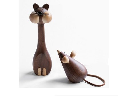 Nordic Design: Houten kat en muis