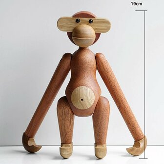 Nordic Design: houten Aap / Monkey - Teak, 28 cm