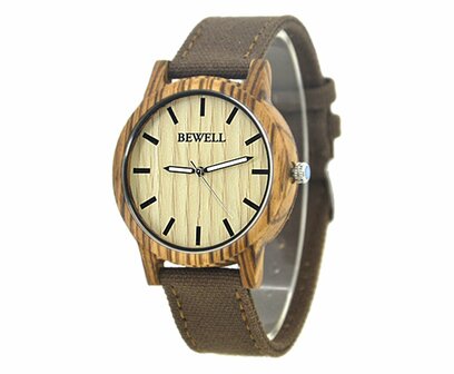 Houten horloge: Carme Zebra