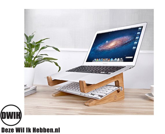 Bamboe Laptophouder / laptopstandaard / toetsenbordhouder