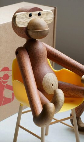 Nordic Design: houten Aap / Monkey - Teak, 28 cm