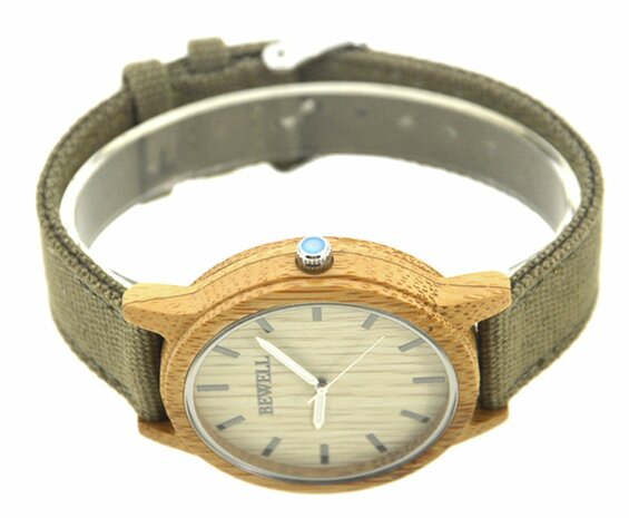 Houten horloge: Carme Bamboe