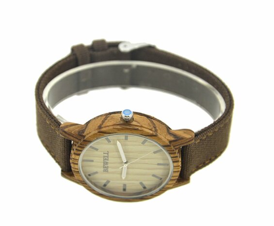 Houten horloge: Carme Zebra