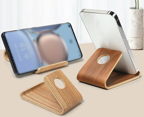 Luxe houten Telefoonstand houder Zebrano