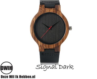 Houten horloge leren band